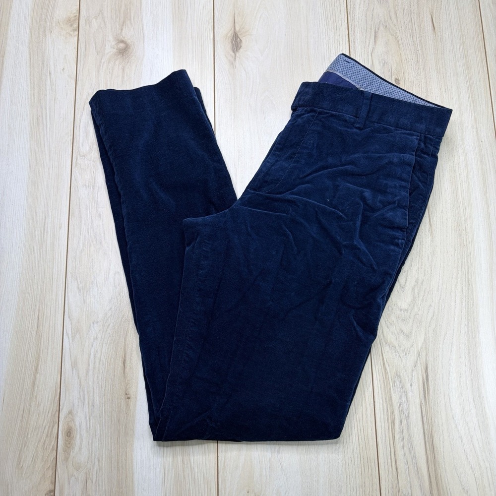 Bonobos Mens Slim Fit Corduroy Pants Cotton Blue Size 31x32 Preppy Stretch